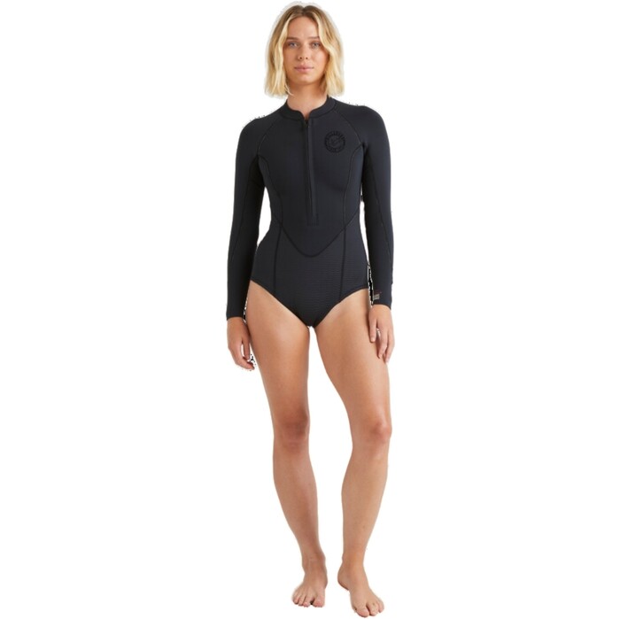 2024 Billabong Mujer Salty Dayz Natural 2mm Manga Larga Traje De Primavera Neopreno ABJW400132 - Black